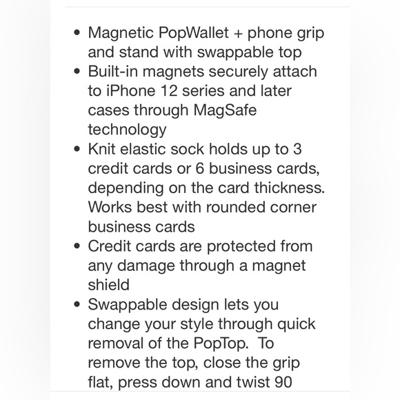 Popsocket, popwallet for magsafe phone case. Phone case not included. - Picture 6 of 7